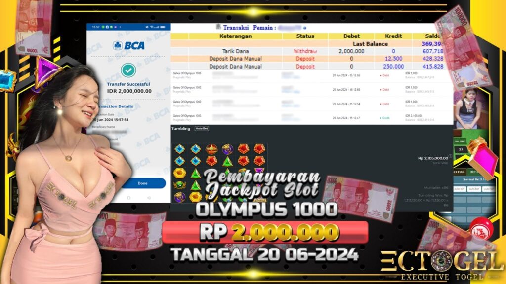 BUKTI JACKPOT SLOT GATES OF OLYMPUS 1000 TERPERCAYA DI INDONESIA TGL 20-06-2024