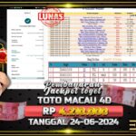 BUKTI JACKPOT TOGEL TOTO MACAU 4D TERPERCAYA DI INDONESIA TGL 24-06-2024