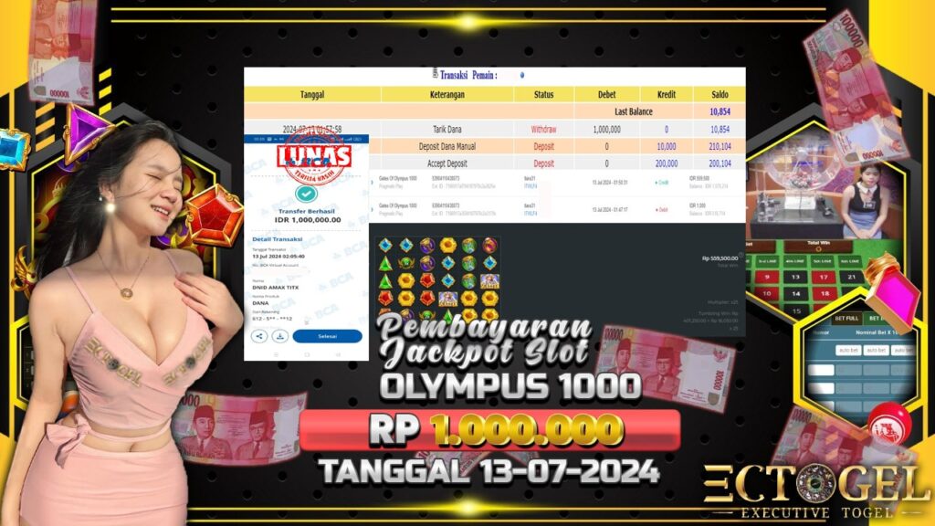 BUKTI JACKPOT SLOT GATES OF OLYMPUS 1000 TERPERCAYA DI INDONESIA TGL 13-07-2024