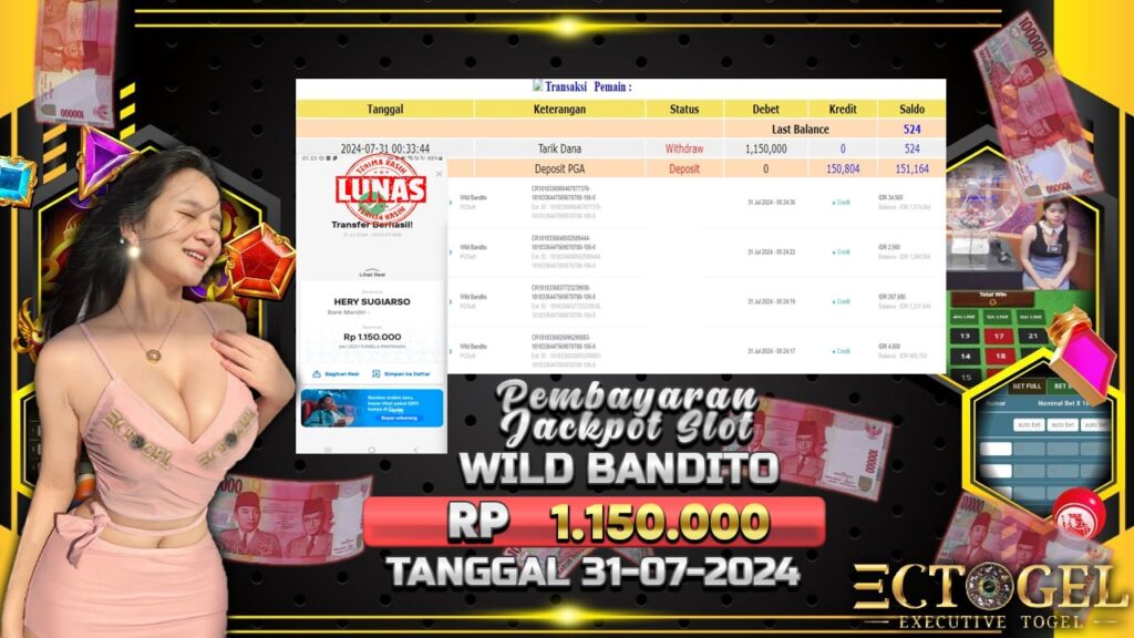 BUKTI JACKPOT SLOT WILD BANDITO TERPERCAYA DI INDONESIA TGL 31-07-2024