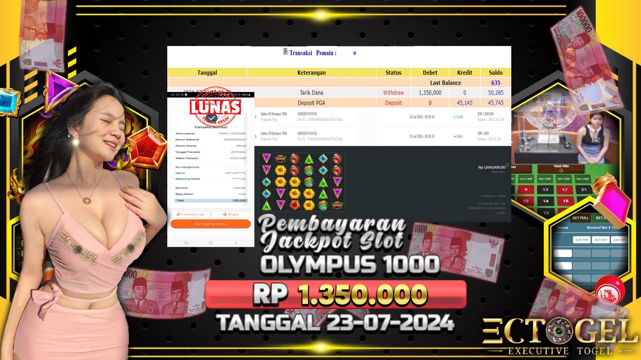 BUKTI JACKPOT SLOT GATES OF OLYMPUS 1000 TERPERCAYA DI INDONESIA TGL 23-07-2024