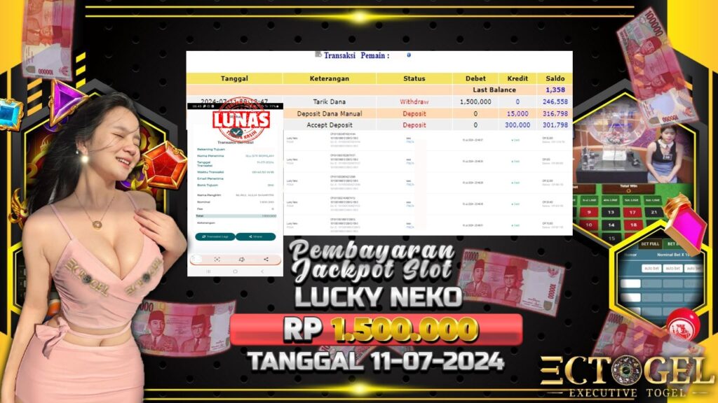 BUKTI JACKPOT SLOT LUCKY NEKO TERPERCAYA DI INDONESIA TGL 11-07-2024