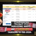 BUKTI JACKPOT SLOT MAHJONG WAYS TERPERCAYA DI INDONESIA TGL 01-08-2024