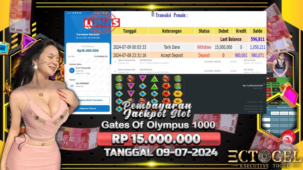 BUKTI JACKPOT SLOT GATES OF OLYMPUS 1000 TERPERCAYA DI INDONESIA TGL 09-07-2024