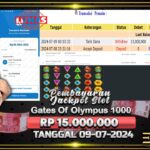 BUKTI JACKPOT SLOT GATES OF OLYMPUS 1000 TERPERCAYA DI INDONESIA TGL 09-07-2024