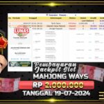 BUKTI JACKPOT SLOT MAHJONG WAYS TERPERCAYA DI INDONESIA TGL 19-07-2024