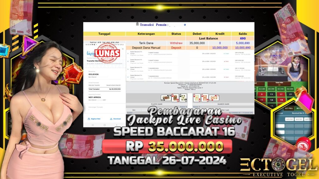 BUKTI JACKPOT SPEED BACCARAT 16 TERPERCAYA DI INDONESIA TGL 26-07-2024