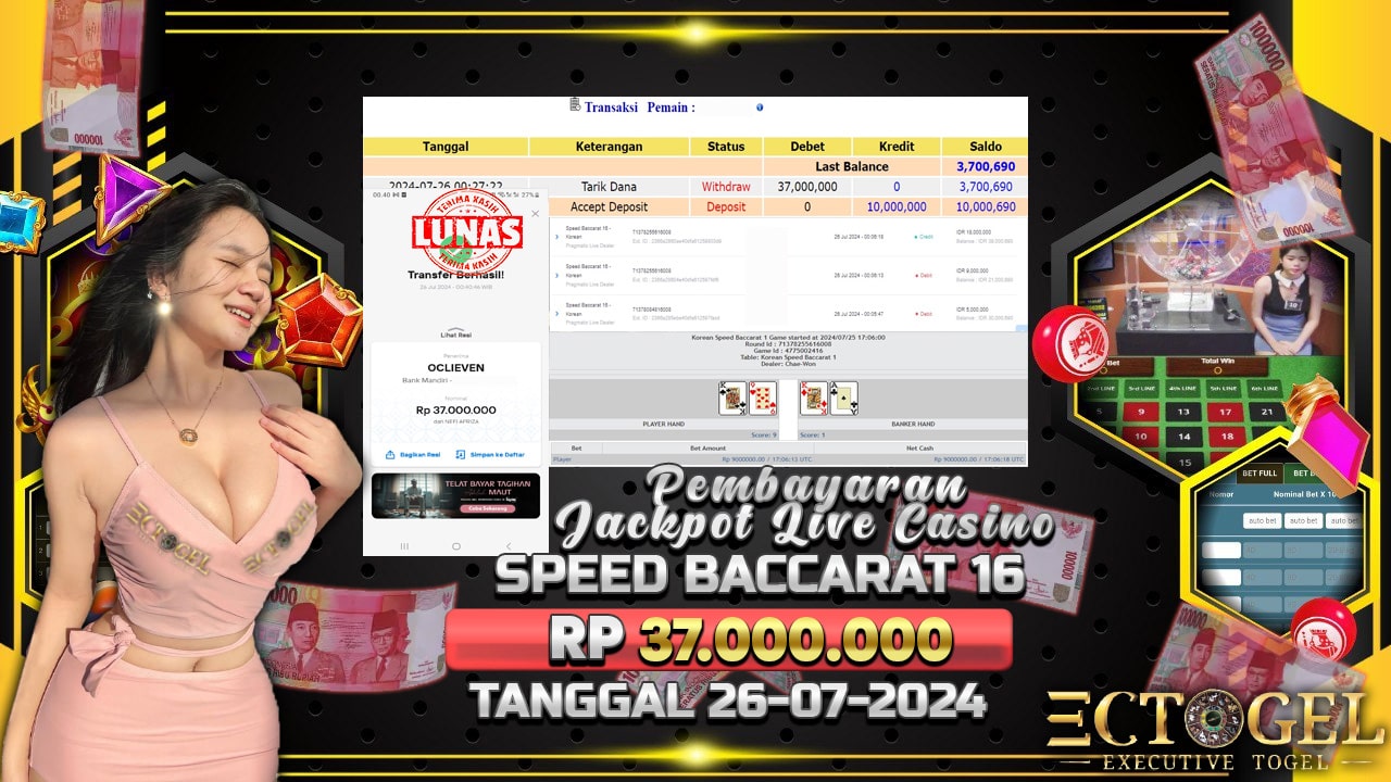 BUKTI JACKPOT SPEED BACCARAT 16 TERPERCAYA DI INDONESIA TGL 26-07-2024