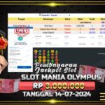 BUKTI JACKPOT SLOT MANIA OLYMPUS TERPERCAYA DI INDONESIA TGL 14-07-2024