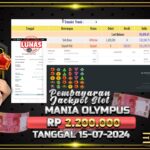 BUKTI JACKPOT SLOT MANIA OLYMPUS TERPERCAYA DI INDONESIA TGL 15-07-2024