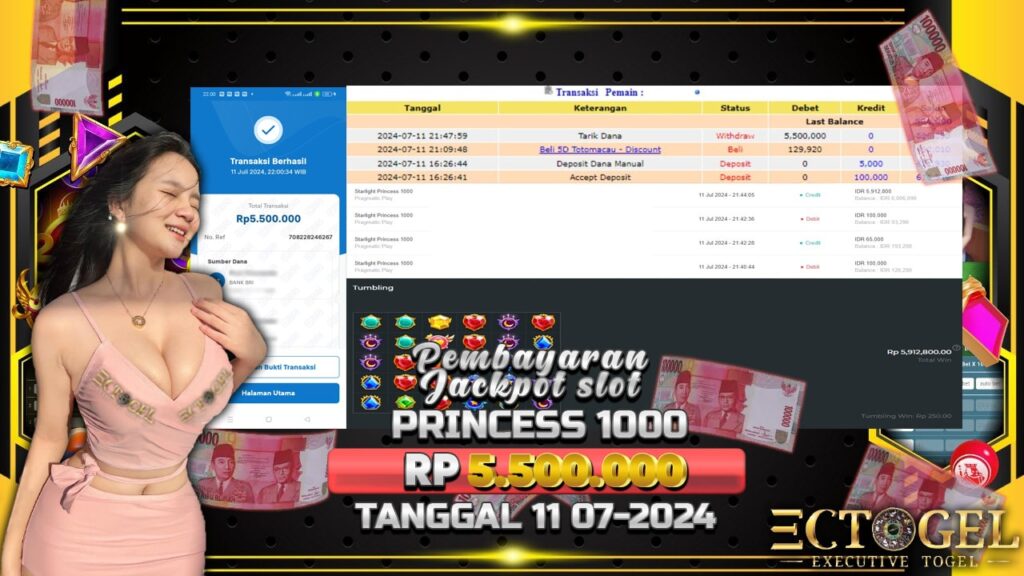 BUKTI JACKPOT SLOT STARLIGHT PRINCESS 1000 TERPERCAYA DI INDONESIA TGL 11-07-2024