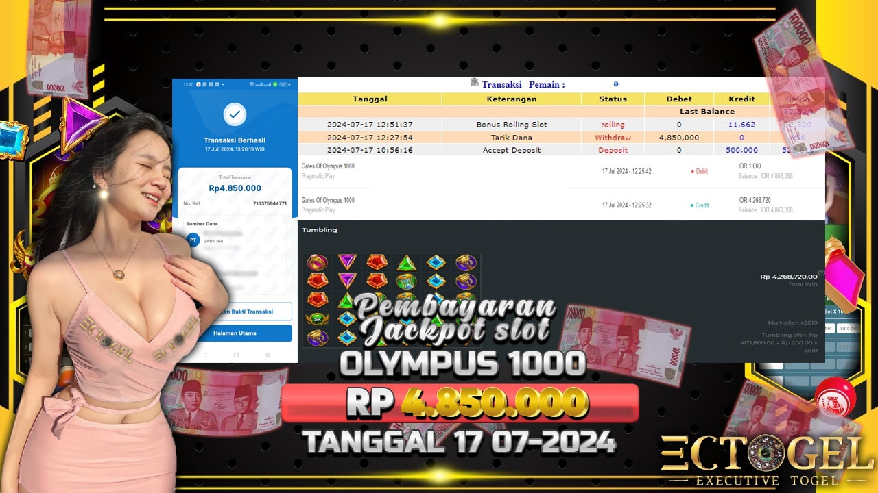 BUKTI JACKPOT SLOT GATES OF OLYMPUS 1000 TERPERCAYA DI INDONESIA TGL 17-07-2024