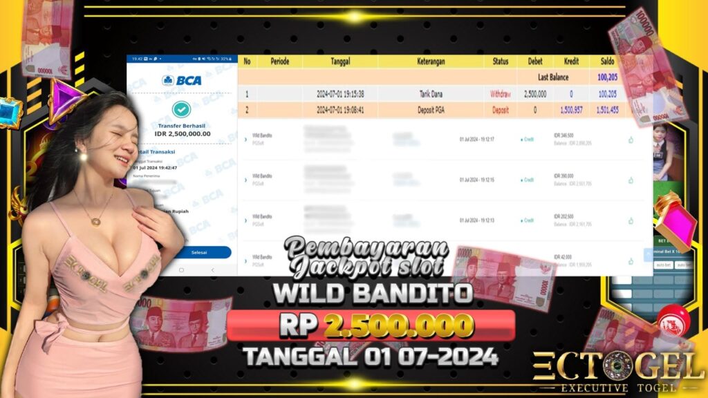 BUKTI JACKPOT SLOT WILD BANDITO TERPERCAYA DI INDONESIA TGL 01-07-2024