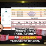 BUKTI JACKPOT TOGEL ONLINE POOL SYDNEY TERPERCAYA DI INDONESIA TGL 10-07-2024