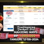 BUKTI JACKPOT SLOT MAHJONG WAYS TERPERCAYA DI INDONESIA TGL 12-08-2024