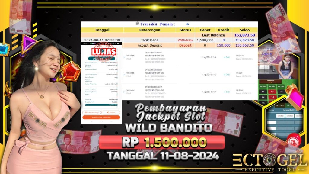 BUKTI JACKPOT SLOT WILD BANDITO TERPERCAYA DI INDONESIA TGL 11-08-2024