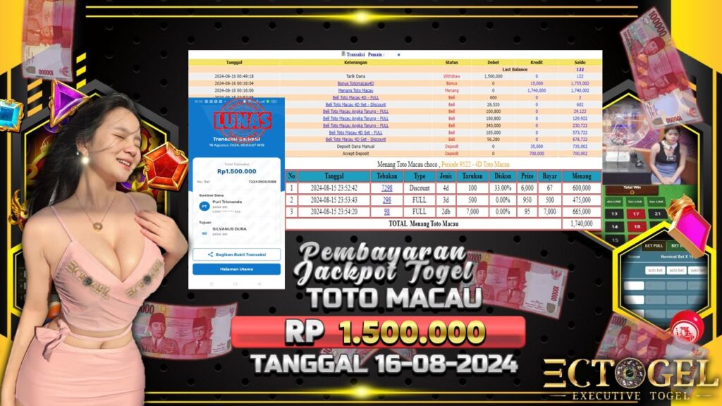 BUKTI JACKPOT TOGEL TOTO MACAU TERPERCAYA DI INDONESIA TGL 16-08-2024