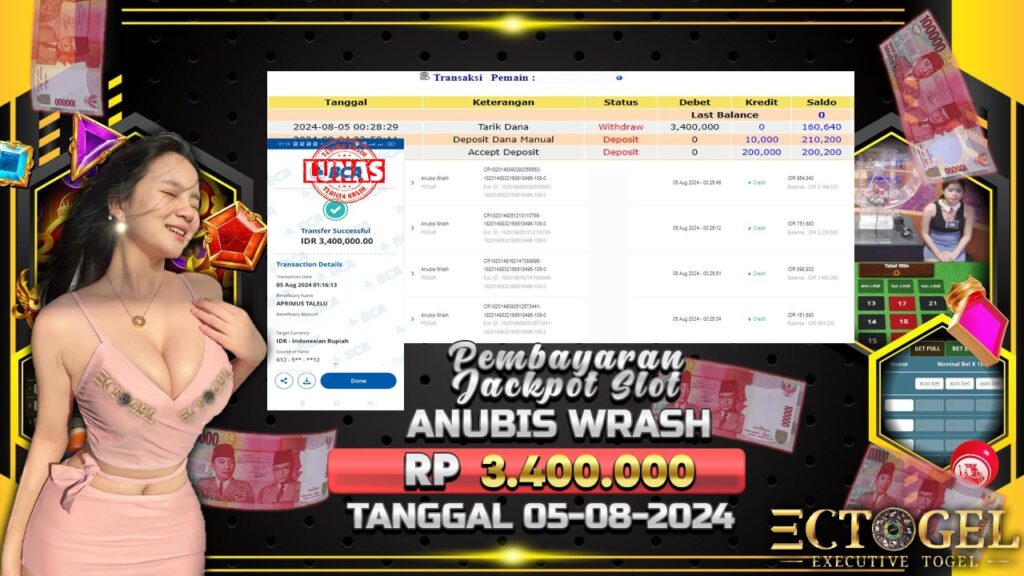 BUKTI JACKPOT SLOT ANUBIS WRATH TERPERCAYA DI INDONESIA TGL 05-08-2024