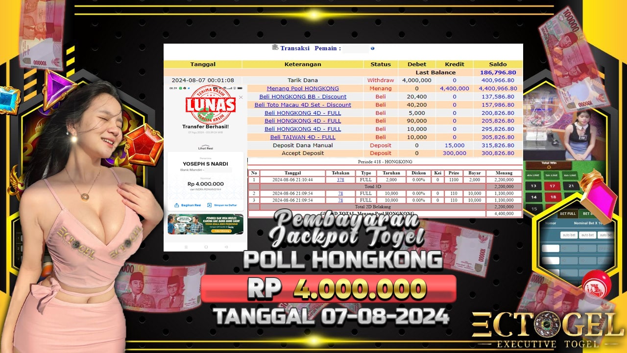 BUKTI JACKPOT TOGEL POOL HONGKONG TERPERCAYA DI INDONESIA TGL 07-08-2024