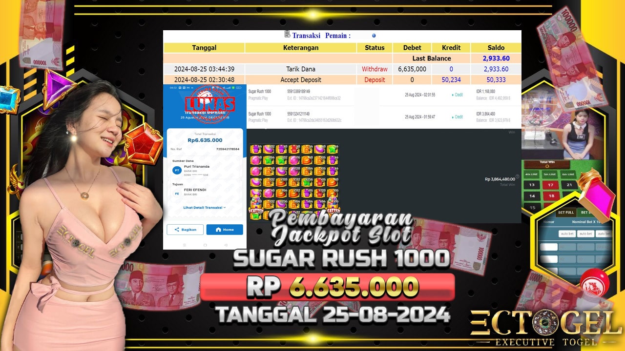 BUKTI JACKPOT SLOT SUGAR RUSH 1000 TERPERCAYA DI INDONESIA TGL 25-08-2024