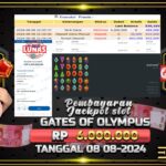 BUKTI JACKPOT SLOT GATES OF OLYMPUS TERPERCAYA DI INDONESIA TGL 08-08-2024