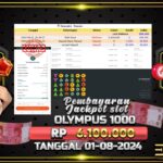 BUKTI JACKPOT SLOT GATES OF OLYMPUS 1000 TERPERCAYA DI INDONESIA TGL 01-08-2024