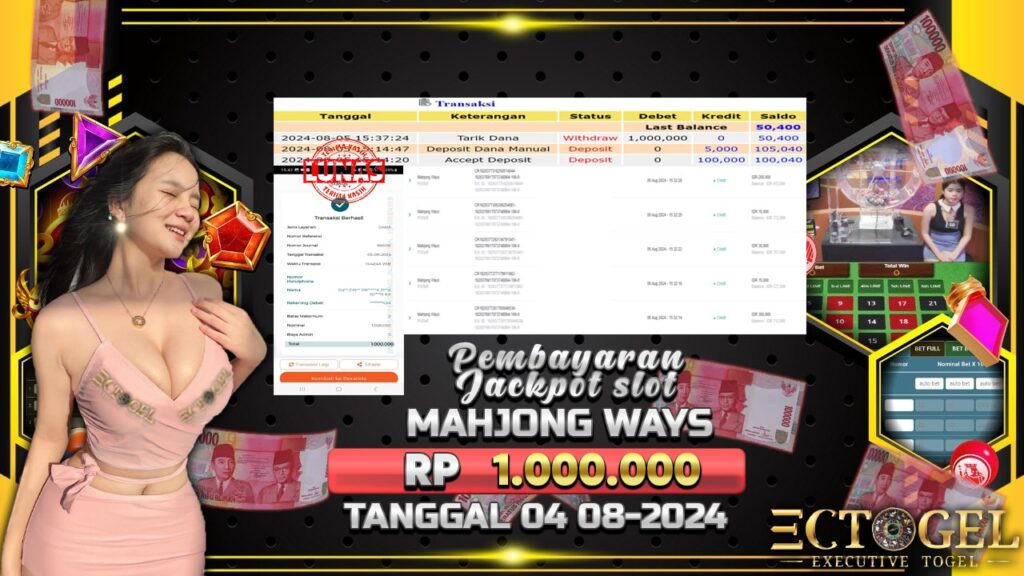 BUKTI JACKPOT SLOT MAHJONG WAYS TERPERCAYA DI INDONESIA TGL 05-08-2024