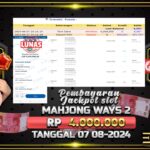 BUKTI JACKPOT SLOT MAHJONG WAYS 2  TERPERCAYA DI INDONESIA TGL 07-08-2024