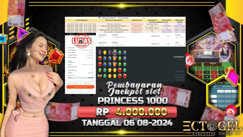 BUKTI JACKPOT SLOT STARLIGHT PRINCESS 1000 TERPERCAYA DI INDONESIA TGL 06-08-2024