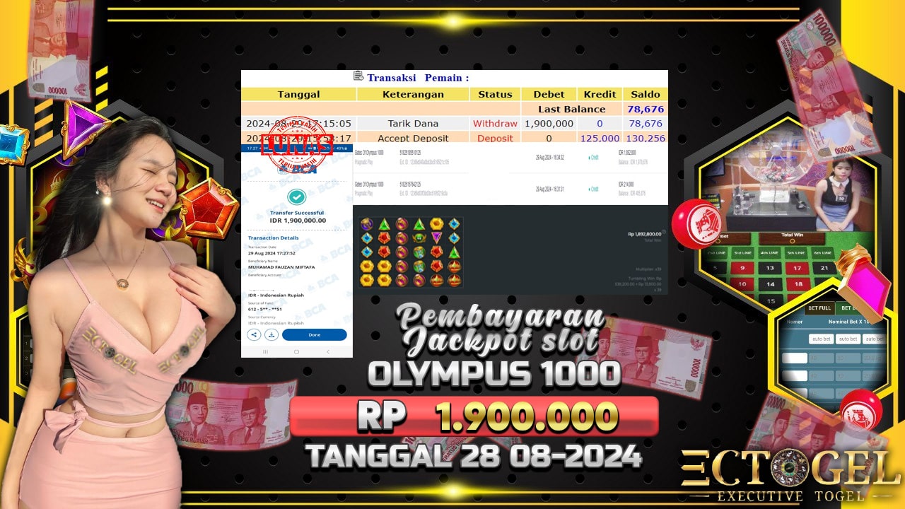 BUKTI JACKPOT SLOT GATES OF OLYMPUS 1000 TERPERCAYA DI INDONESIA TGL 29-08-2024