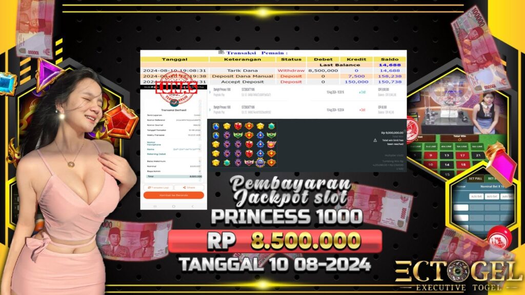 BUKTI JACKPOT SLOT PRINCESS 1000 TERPERCAYA DI INDONESIA TGL 10-08-2024