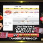 BUKTI JACKPOT LIVE CASINO BACCARAT A TERPERCAYA DI INDONESIA TGL 23-08-2024