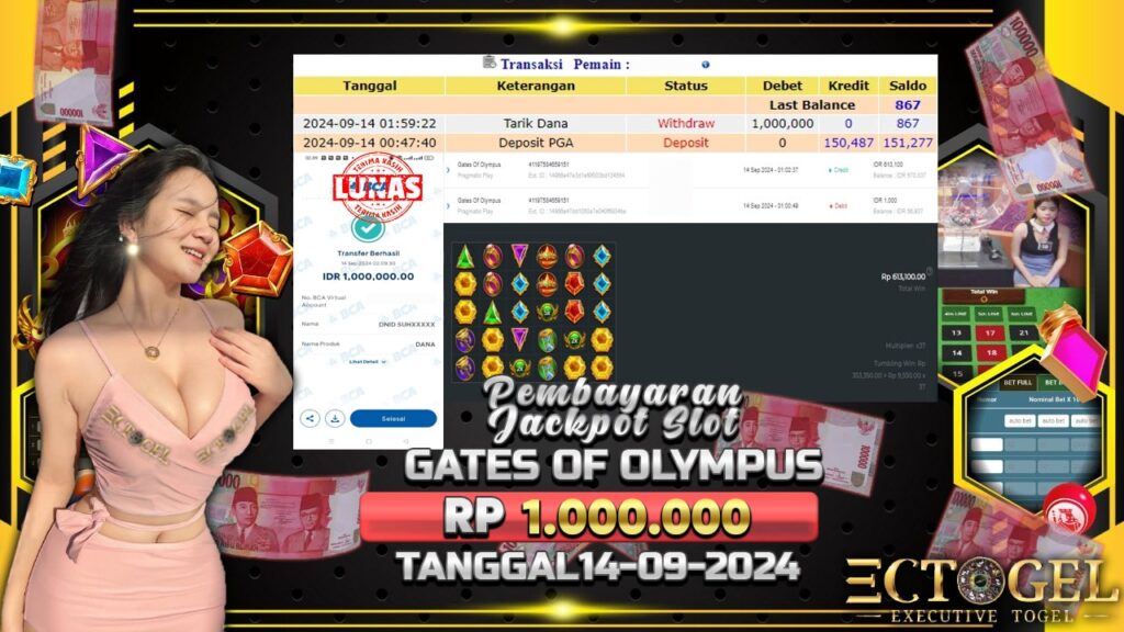 BUKTI JACKPOT SLOT GATES OF OLYMPUS TERPERCAYA DI INDONESIA TGL 14-09-2024