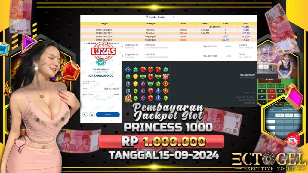 BUKTI JACKPOT SLOT STARLIGHT PRINCESS 1000 TERPERCAYA DI INDONESIA TGL 15-09-2024