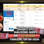 BUKTI JACKPOT SLOT MAHJONG WAYS TERPERCAYA DI INDONESIA TGL 06-09-2024