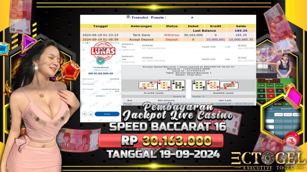 BUKTI JACKPOT SPEED BACCARAT 16 TERPERCAYA DI INDONESIA TGL 19-09-2024