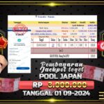 BUKTI JACKPOT TOGEL ONLINE POOL JAPAN TERPERCAYA DI INDONESIA TGL 01-09-2024