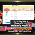 BUKTI JACKPOT SLOT MAHJONG WAYS 2 TERPERCAYA DI INDONESIA TGL 12-09-2024