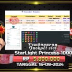 BUKTI JACKPOT SLOT STARLIGHT PRINCESS 1000 TERPERCAYA DI INDONESIA TGL 15-09-2024