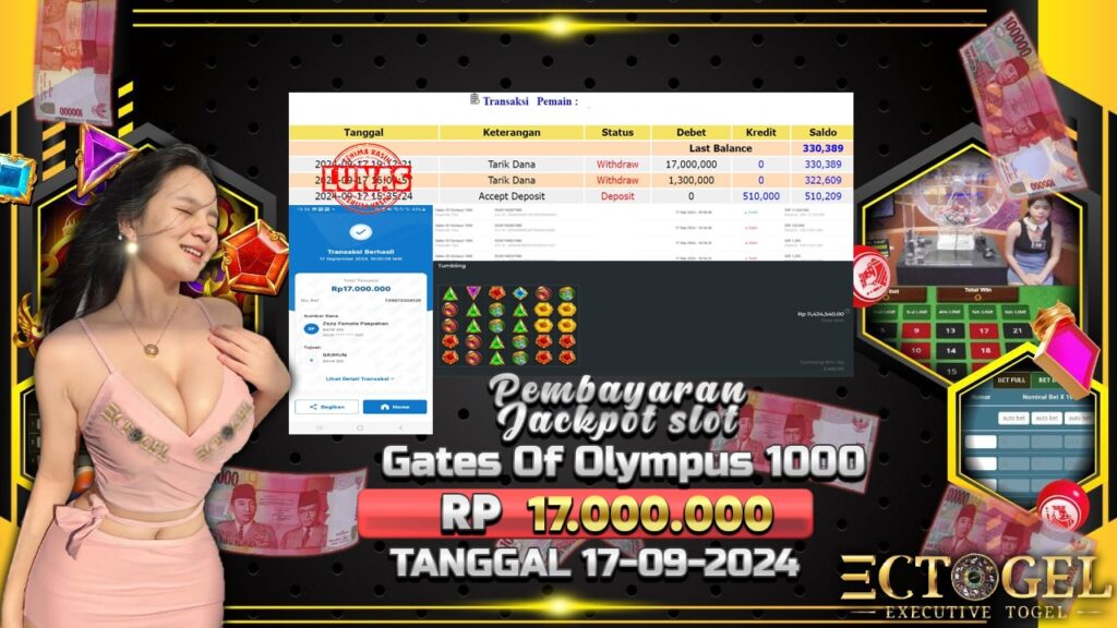 BUKTI JACKPOT SLOT GATES OF OLYMPUS 1000 TERPERCAYA DI INDONESIA TGL 17-09-2024