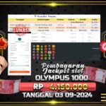 BUKTI JACKPOT SLOT GATES OF OLYMPUS 1000 TERPERCAYA DI INDONESIA TGL 03-09-2024